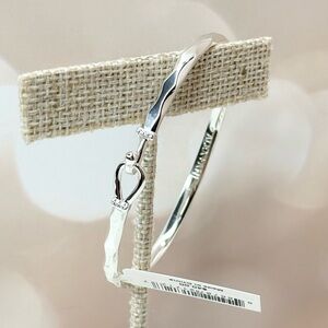 Alex and Ani Faceted Hook Tension Bracelet in Shiny Silver